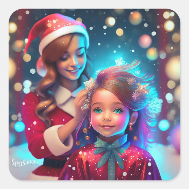 Pegatinas de la Esquina Redonda Cuadrada Clásica (Anverso)