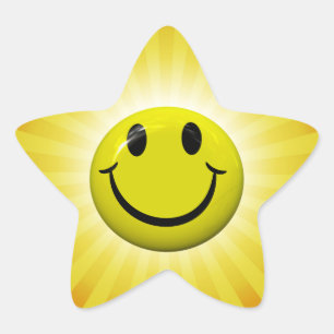 Pegatinas de la estrella amarilla feliz de la cara