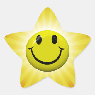 Pegatinas de la estrella amarilla feliz de la cara
