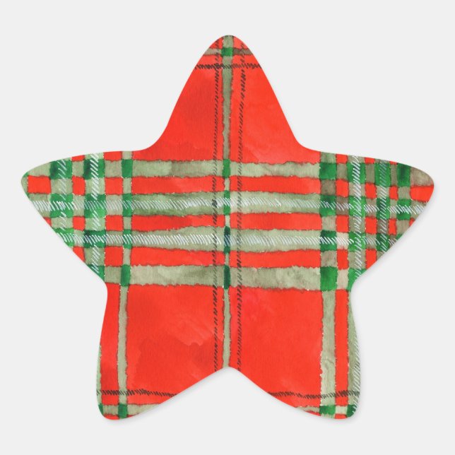PEGATINAS de la Estrella de RED SCOTT TARTAN (Anverso)