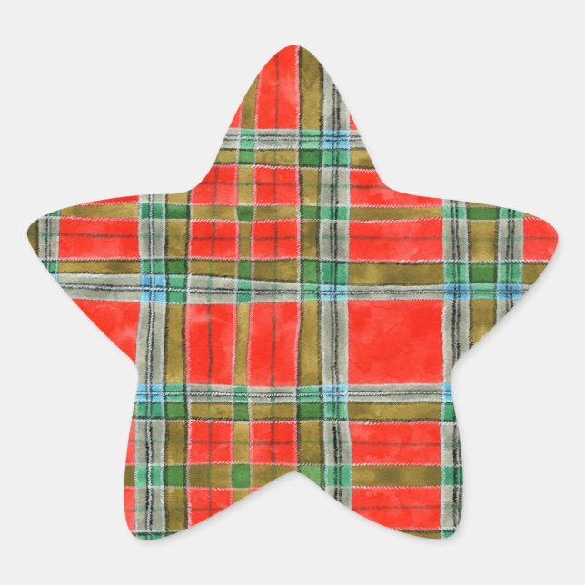 PEGATINAS de la estrella MAC BAIN TARTAN (Anverso)