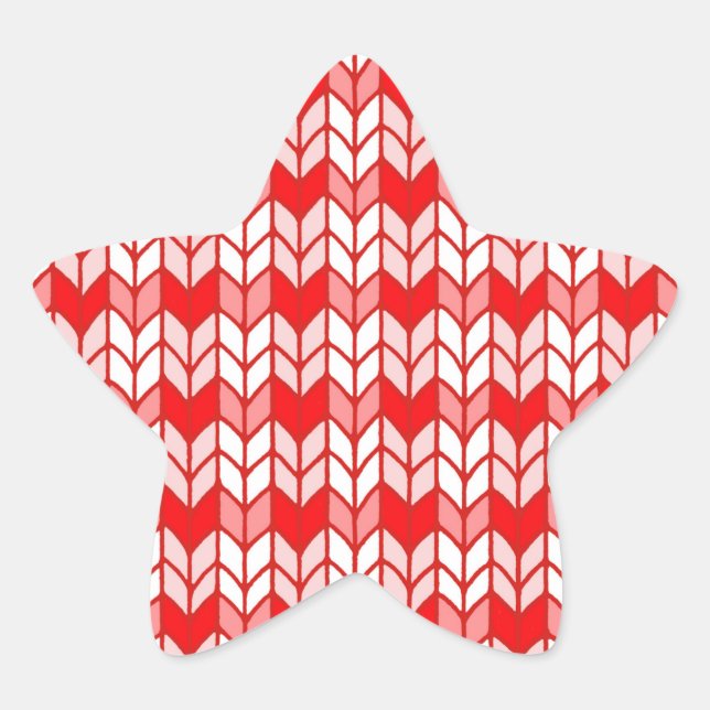 PEGATINAS de la Estrella ROJA GINGHAM KNIT (Anverso)