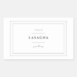 Pegatinas de la etiqueta alimentaria de pasta de l