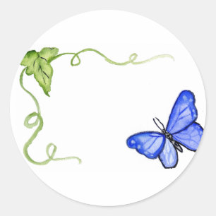 Pegatinas de la Etiqueta Azul Mariposa y Vino Verd
