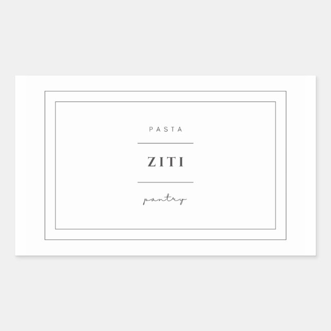 Pegatinas de la Etiqueta de Comida Ziti Pasta (Anverso)