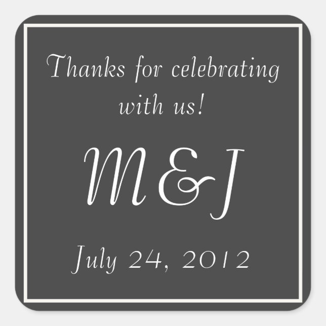 Pegatinas de la etiqueta de favor de matrimonio en (Anverso)