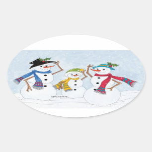 Pegatinas de la familia Snowmen