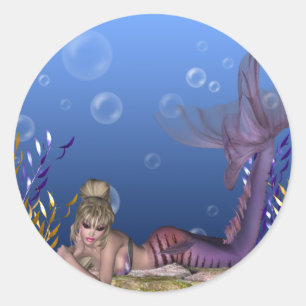 Pegatinas de la Fantasía de la Sirenita bajo el ma