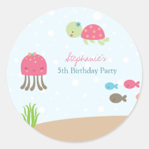 Pegatinas de la fiesta de cumpleaños de chicas de 