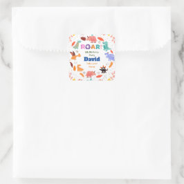 Pegatinas de la fiesta de cumpleaños de Cute Dinos