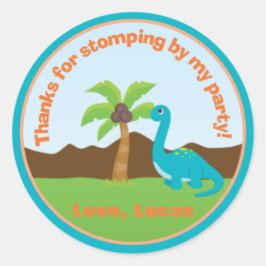 Pegatinas de la fiesta de cumpleaños de dinosaurio