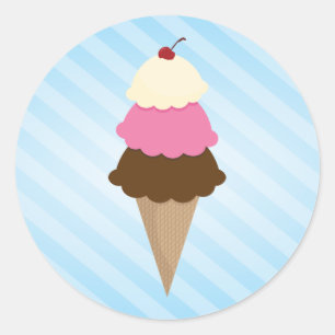 Pegatinas de la fiesta de cumpleaños de Ice Cream