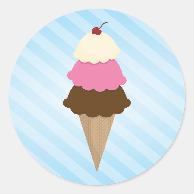 Pegatinas de la fiesta de cumpleaños de Ice Cream (Anverso)