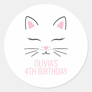 Pegatinas de la fiesta de cumpleaños de Kitten