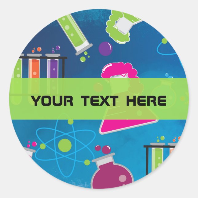 Pegatinas de la fiesta de cumpleaños de la ciencia (Anverso)