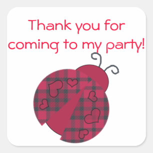Pegatinas de la fiesta de cumpleaños de Ladybug a 