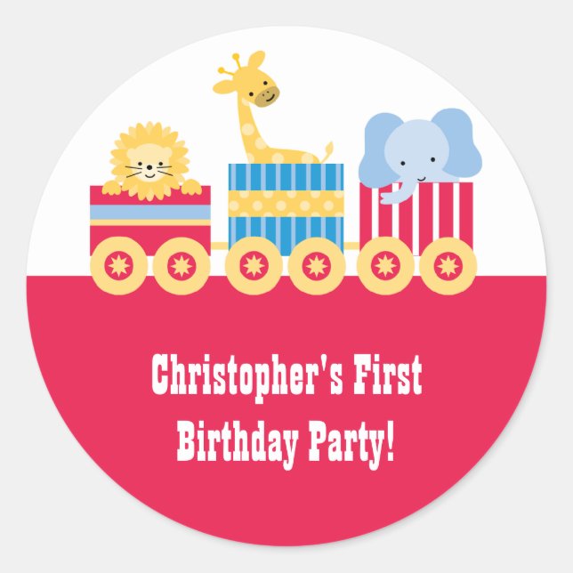 Pegatinas de la fiesta de cumpleaños de los niños  (Anverso)