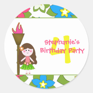 Pegatinas de la fiesta de cumpleaños de niñas de h