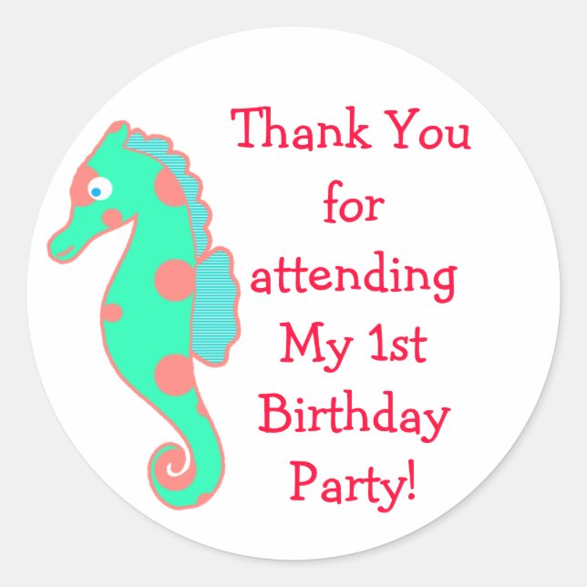 Pegatinas de la fiesta de cumpleaños de personaliz (Anverso)