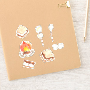Pegatinas de la fiesta de cumpleaños de Smores qu