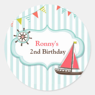 Pegatinas de la Fiesta de Cumpleaños del Barco Náu