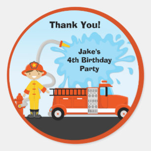 Pegatinas de la fiesta de cumpleaños del camión de