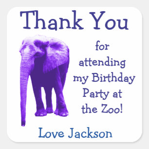 Pegatinas de la fiesta de cumpleaños del Elefante