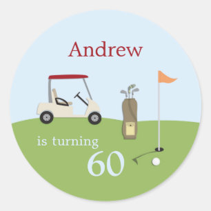 Pegatinas de la Fiesta de Cumpleaños del Golf