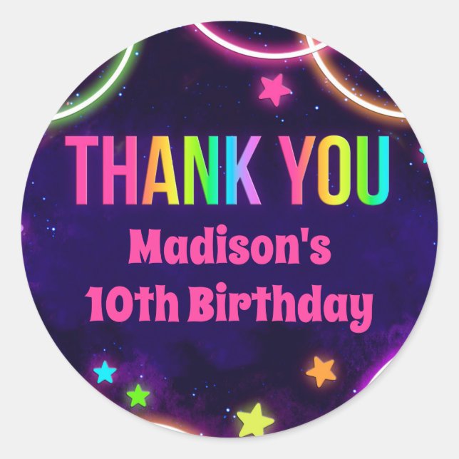 Pegatinas de la fiesta de cumpleaños del lustre ar (Anverso)