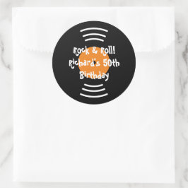 pegatinas de la fiesta de cumpleaños del tema Rock