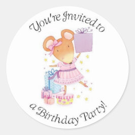 Pegatinas de la fiesta de cumpleaños para chica