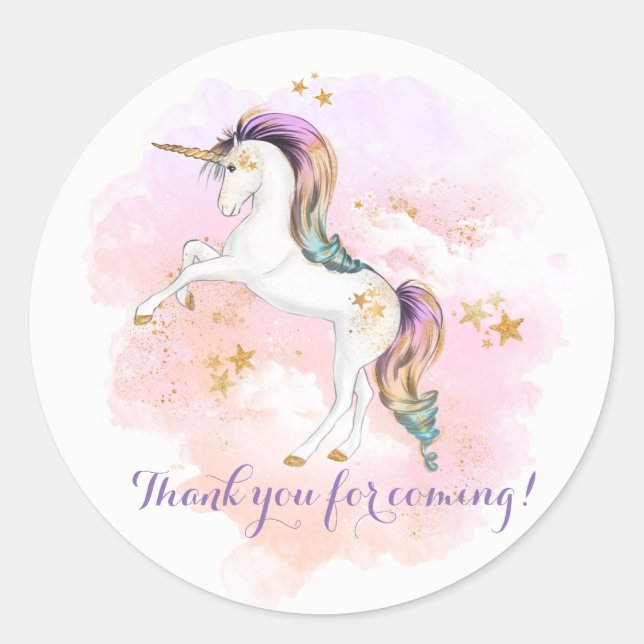 Pegatinas de la Fiesta de Cumpleaños Rosa y Oro Un (Anverso)