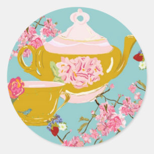 Pegatinas de la fiesta del té de Bari J.