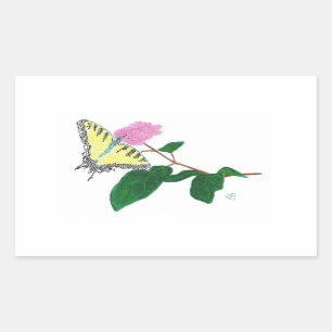 Pegatinas de la flor de mariposa de cola cruda ama