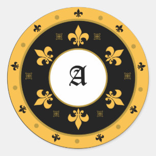 Pegatinas de la Flota de Lis redonda con texto de 