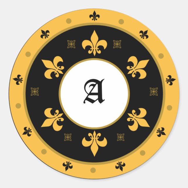 Pegatinas de la Flota de Lis redonda con texto de  (Anverso)