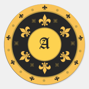 Pegatinas de la Flota de Lis redonda con texto de 