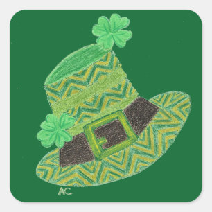 Pegatinas de la gorra de chevron leprechaun