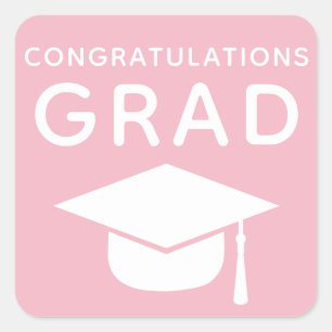 Pegatinas de la graduación del rosa del graduado