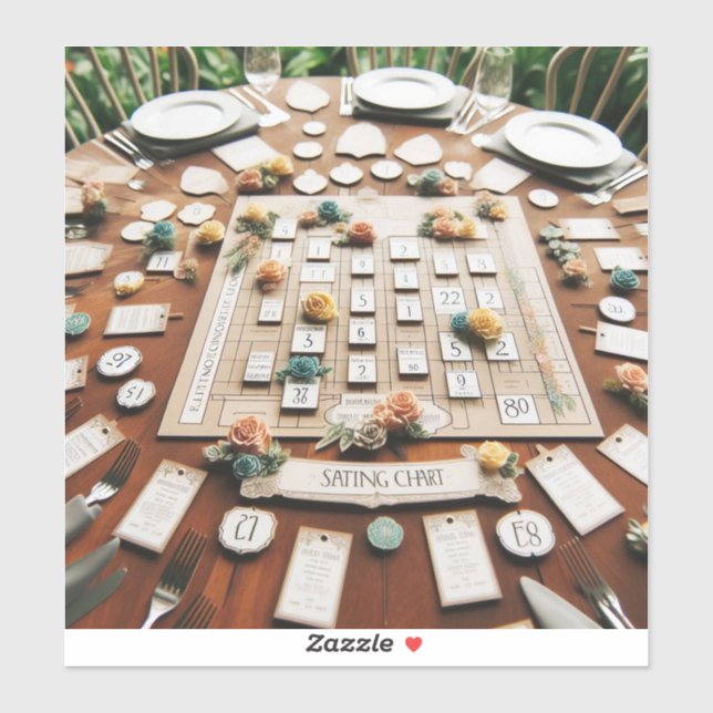 Pegatinas de la gráfica de asientos para asignar t (Hoja)