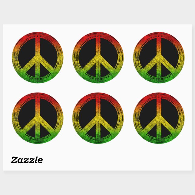 Pegatinas de la Guay Grunge Reggae Rasta Peace Sym (Hoja)