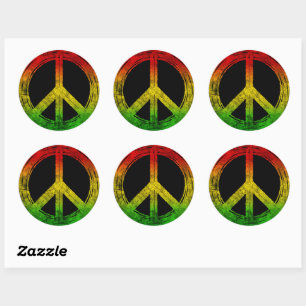 Pegatinas de la Guay Grunge Reggae Rasta Peace Sym
