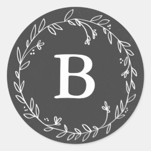 Pegatinas de la guirnalda del monograma Chalkboard