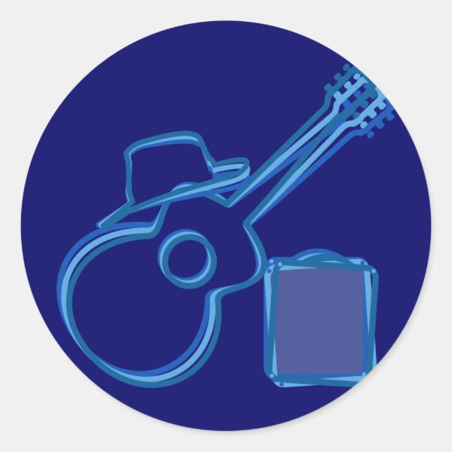 Pegatinas de la guitarra azul (Anverso)