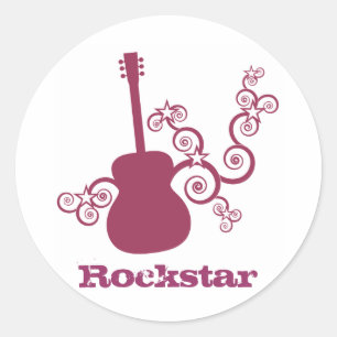 Pegatinas de la guitarra de Rockstar, fucsia