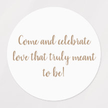 pegatinas de la invitación a la boda blanca en oro