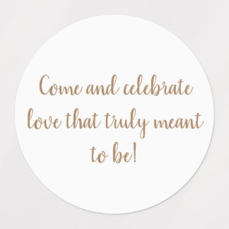 pegatinas de la invitación a la boda blanca en oro