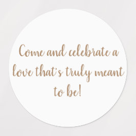 pegatinas de la invitación a la boda blanca en oro