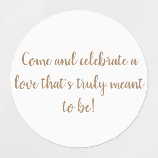 pegatinas de la invitación a la boda blanca en oro