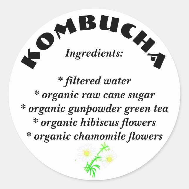 Pegatinas de la Kombucha (Anverso)